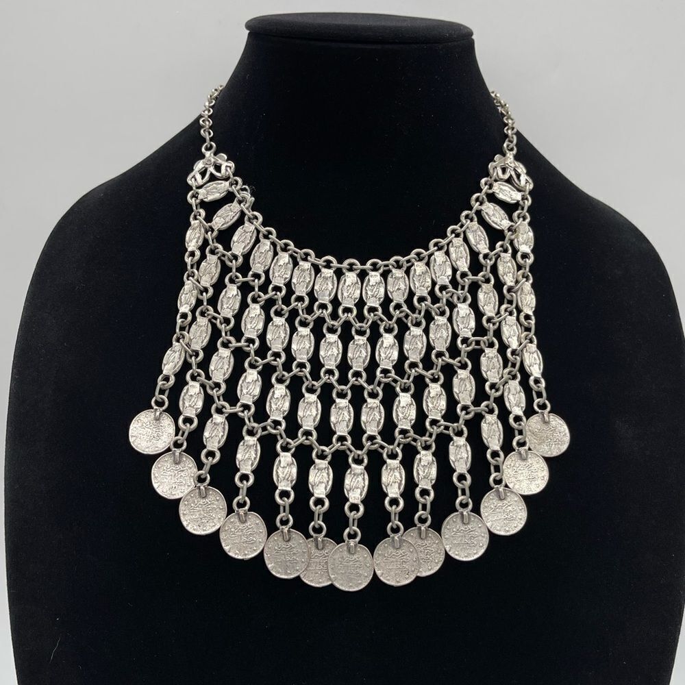 NBJ Natalie B. Jewelry Silver Tone Statement Necklace